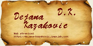 Dejana Kazaković vizit kartica